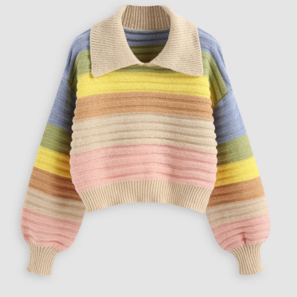 Multicolored Knit Oversized Sweater